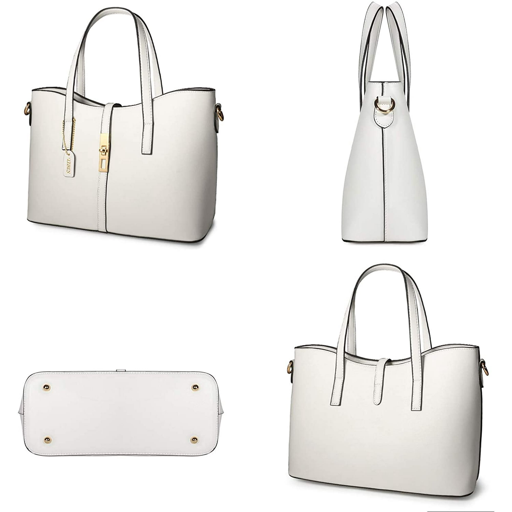 Use4 Womens Christmas White Snowflake Rivet PU Leather Tote Bag Shoulder Bag Purse Use4 Womens Christmas White Snowflake Rivet PU Leather Tote Bag Shoulder Bag Purse